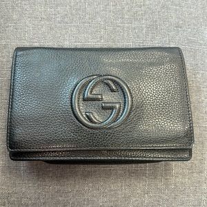 Authentic GUCCI SOHO Calf Skin Chain Wallet with box